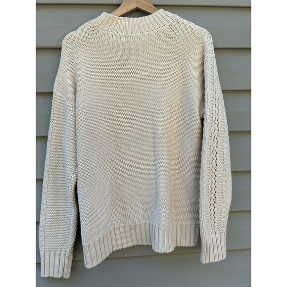 MICHAEL STARS M Women’s Ivory Grace Cable Knit Aran Knit Sweater Medium - Picture 6 of 8